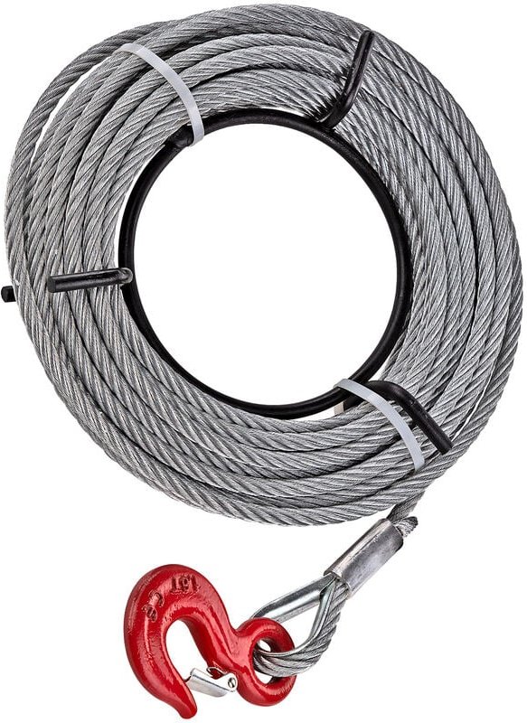 Dema - Stahlseil Drahtseil Seil mit Haken 11 mm x 20 m u. a. für Handseilwinde 68017