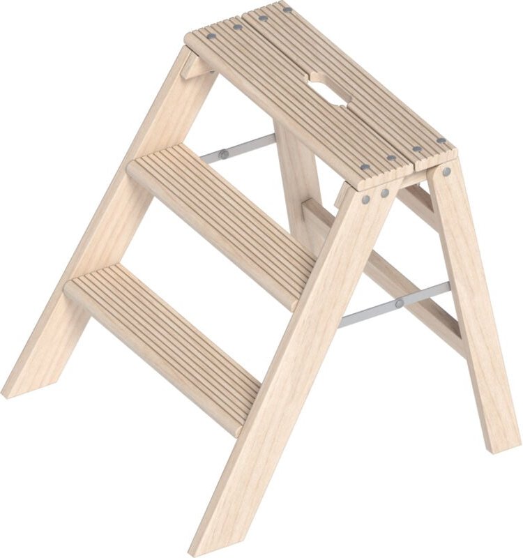 Layher 1055 klappbarer Holzstufentritt 3 Stufen