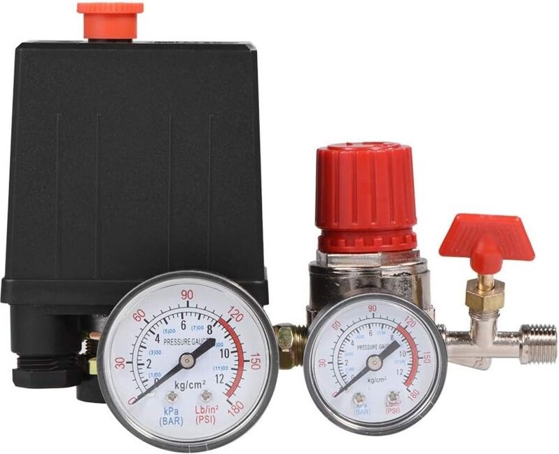 Luftkompressor, Luftkompressor, verstellbare Luftauslassverteiler-Reglermessgeräte mit Sicherheitsventil - Csparkv