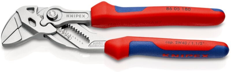 Knipex - Zangenschlüssel vernickelt Mehrkomponenten-Hülle Wasserpumpenzangen