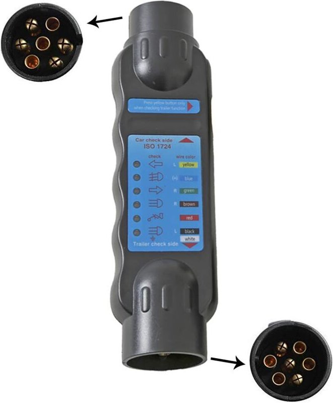 Npterbl 12-V-Anhänger-Steckdosentester 7-poliger Stecker-Tester Anhänger-Steckdosenleuchten Verdrahtungskreis-Diagnoseto...