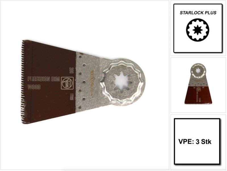 3x E-Cut Precision BIM-Sägeblatt StarlockPlus 65 mm - 63502208220 - Fein
