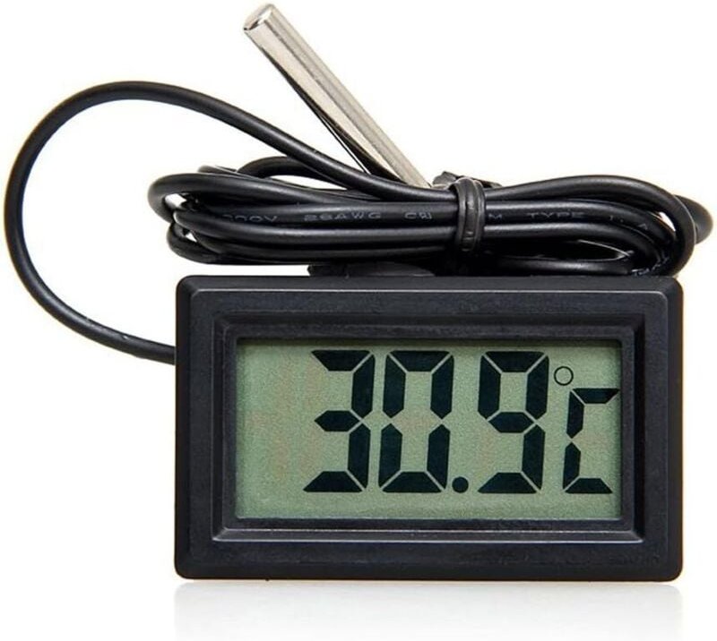 Digitales Temperaturmessgerät mit LCD-Anzeige, Digitales Temperaturmessgerät mit LCD-Anzeige.
