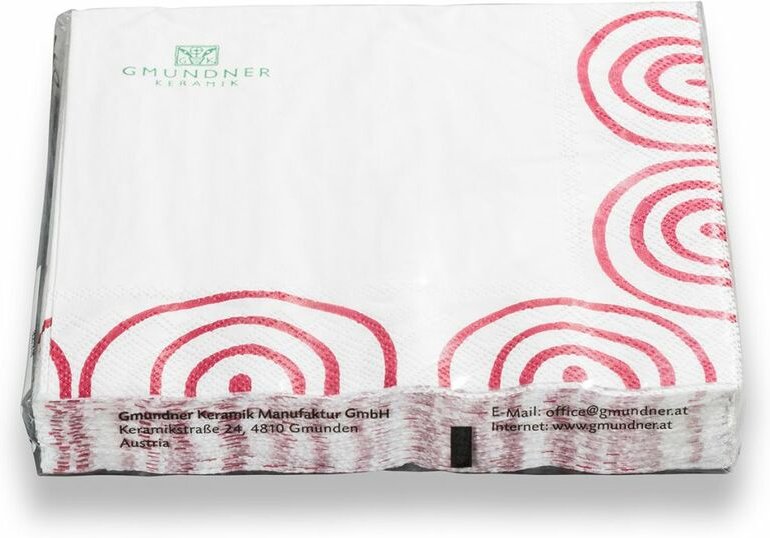 Thumbnail - Gmundner Keramik - Rotgeflammt Servietten 3-lagig/20Stk 33x33cm