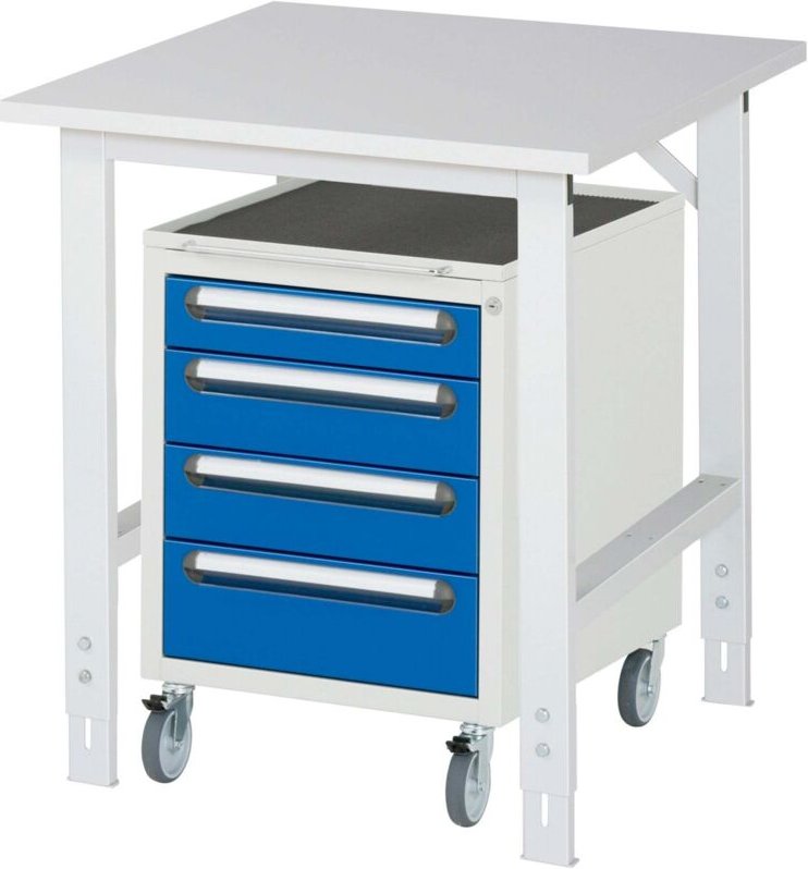 Rau Arbeitstisch Tom höhenverstellbar KM10, B750xT800xH760-1080mm, M-Platte-22mm