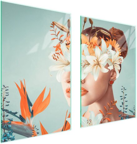 GLASSCHUTZPLATTE FÜR KÜCHE 65x52 FRAU