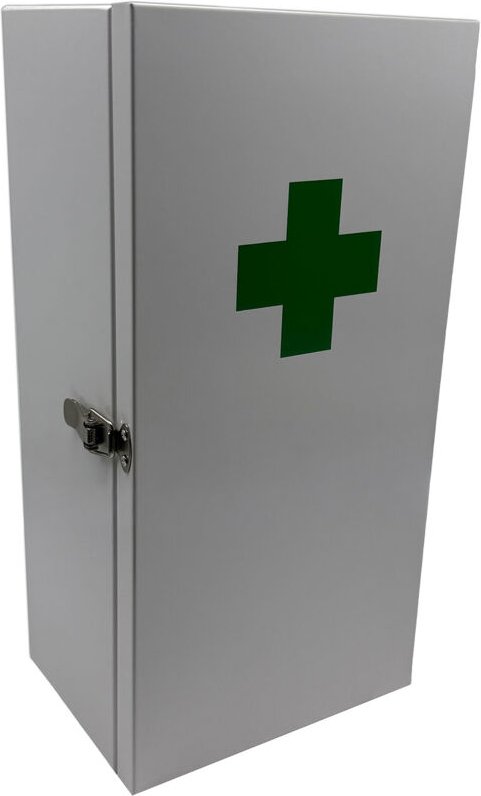 Relaxdays Medizinschrank, 3 Fächer, HxBxT: 42 x 21 x 15,5 cm, für Medikamente, Wandmontage, Arzneischrank, weiß/ grün