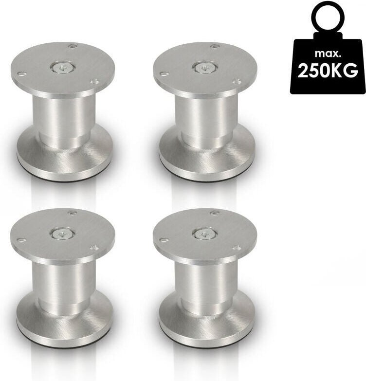 Thumbnail - 4X Möbelbeine Sockelbeine Verstellbare Füße Sofabeine Verstellbare Möbelbeine-Aluminium-80mm