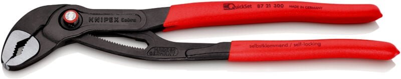 Knipex - 87 21 300 Cobra QuickSet Hightech-Wasserpumpenzange atra. 300 mm