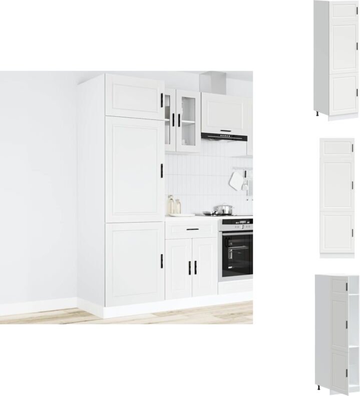 Küchenschrank Porto Weiß Holzwerkstoff - Küchenschrank - Küchenschränke - Hoher Küchenschrank - Freistehender Küchenschr...