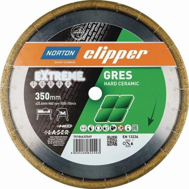 Saint Gobain - Norton Clipper Diamant Trennscheibe extreme gres 350 x 25,4 mm für harte Fliesen