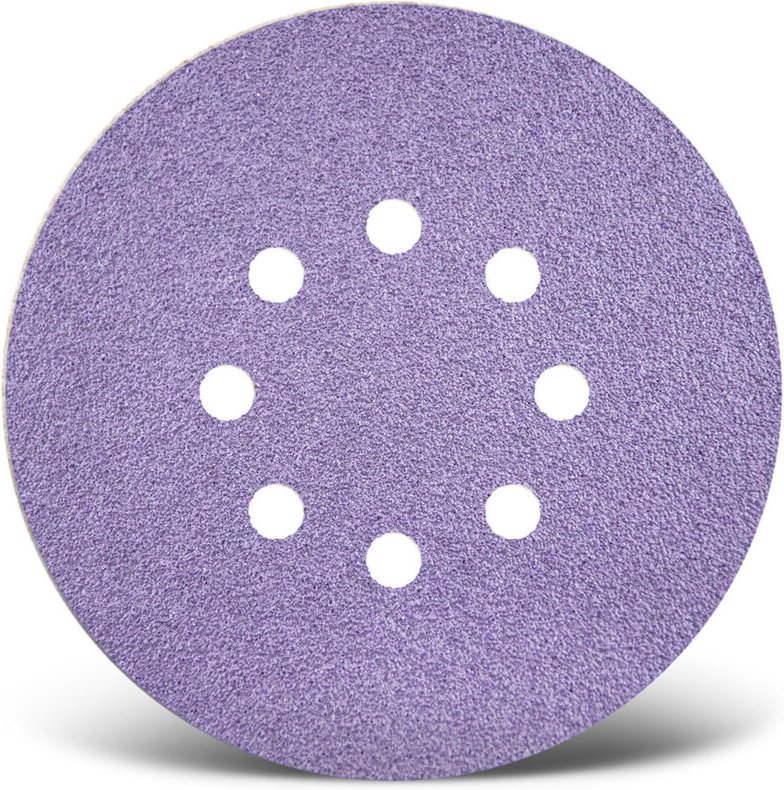 Purple hd Klett-Schleifscheiben, 150 mm, 8-Loch, f. Exzenterschleifer, Keramik-Mix (50 Stk.) K180 - Menzer