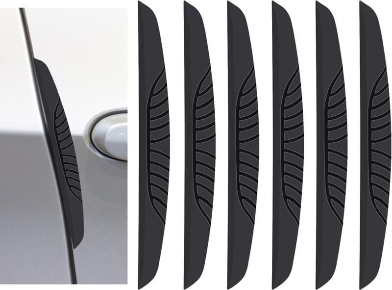 Thumbnail - Set mit 6 hochwertigen Auto-Einstiegsleisten – schwarzer Gummi - XVX