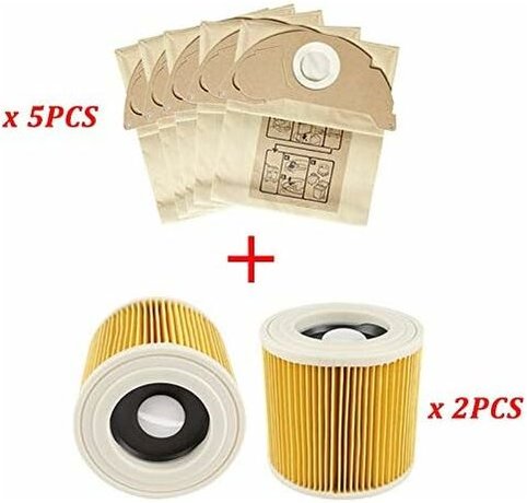 Staubsauger-Ersatzteile, Papierbeutel-Ersatz-Staubsauger-Staubfilter, passend für karcher WD2250 A2004 A2054 MV2, effizi...