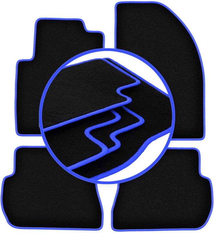 CARLUX-BLUE Auto-Fußmatten für: Ford Fiesta MK6 Fließheck (2002-2010)