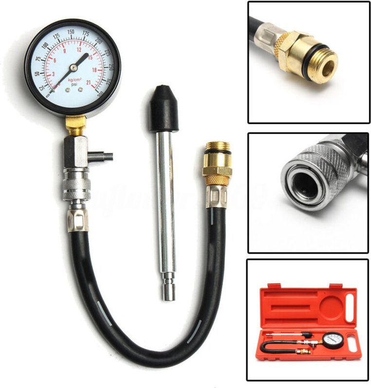 Trade Shop Traesio - Trade Shop - Kompressionsdruckprüfer für Motoren Auto Kolben Zylinder Meter -
