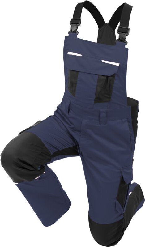 Thumbnail - Qualitex Latzhose "iND" blau/schwarz 27