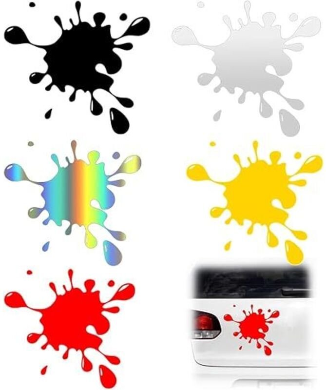 Autoaufkleber Spritzer Flecken Set 5 Bögen für Auto, Fahrzeuge, Roller, Moped, Motorradhelm, Fahrrad, Laptop, Smartphone...
