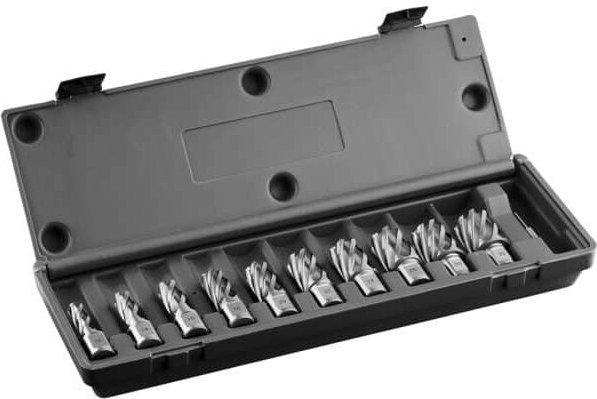 HCS.KIT/10 Kernbohrer-Satz - hss Kernbohrer - Sauberer Schnitt, reduzierte Vibrationen und eine glatte Lochoberfläche - ...