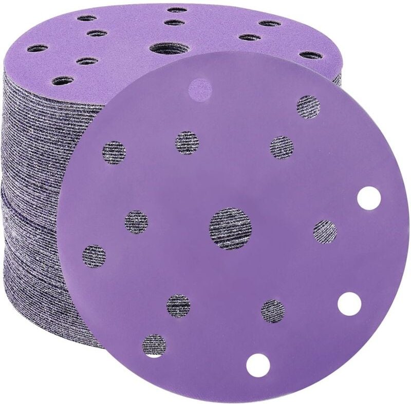 150 mm Schleifscheiben, 800er-Körnung, Schleifpapier, Schleifscheiben, 50 Stück, 15 Löcher, Schleifscheiben für Exzenter...