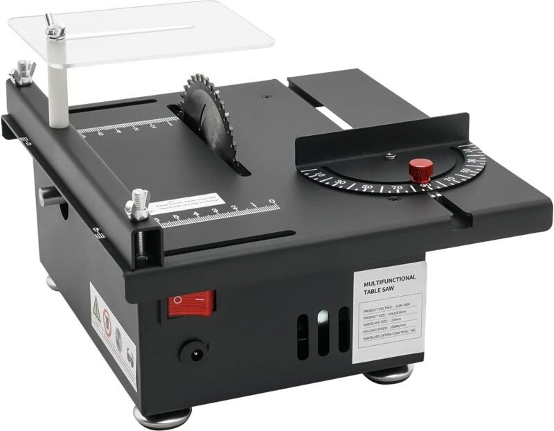 200W Mini Tischkreissäge 10000 U/min 7-Gang-Netzteil Einstellbarer Multifunktionale Holzbearbeitung Tragbare Präzisions ...