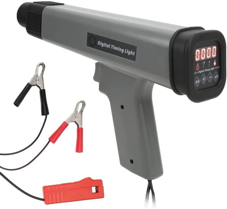 CHOYCLIT Digitale Motor-Einstellleuchte, 12 V induktives Blitzlicht, Zündzeitpunktleuchte für Auto, Motorrad, Marine