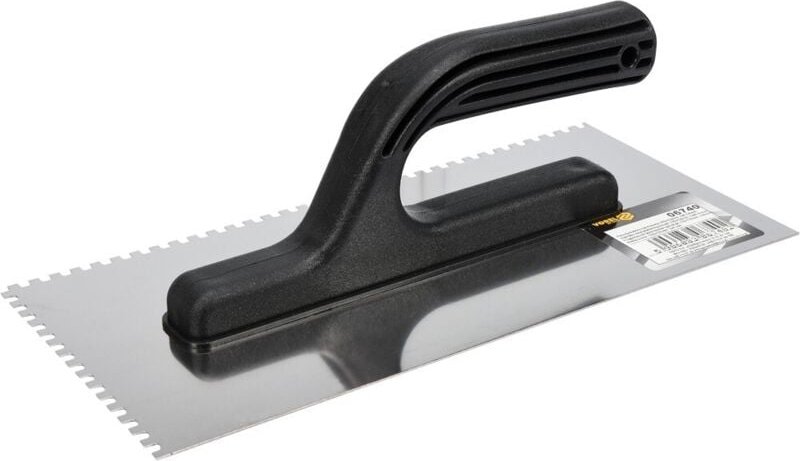 Vorel - Edelstahl-Gipserkelle 270 x 125 mm, Zahnung 4 x 4 mm 06740