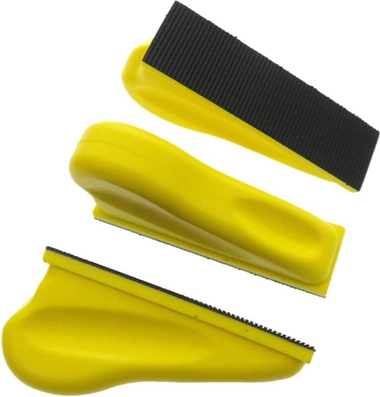 3-teiliger Mikroschleifer – manueller Schleifblock für Klettscheiben, tragbares Schleifmauspad für Holzbearbeitung, Möbe...