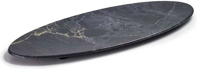Lacor - Ovale Platte aus Melamin mit Marmoroptik. Maße: 65 x 26 x 3 cm