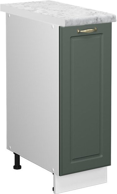 Küchenschränke Fame-Line, Grün-Gold Landhaus, 30 cm , AP Marmor, Vicco