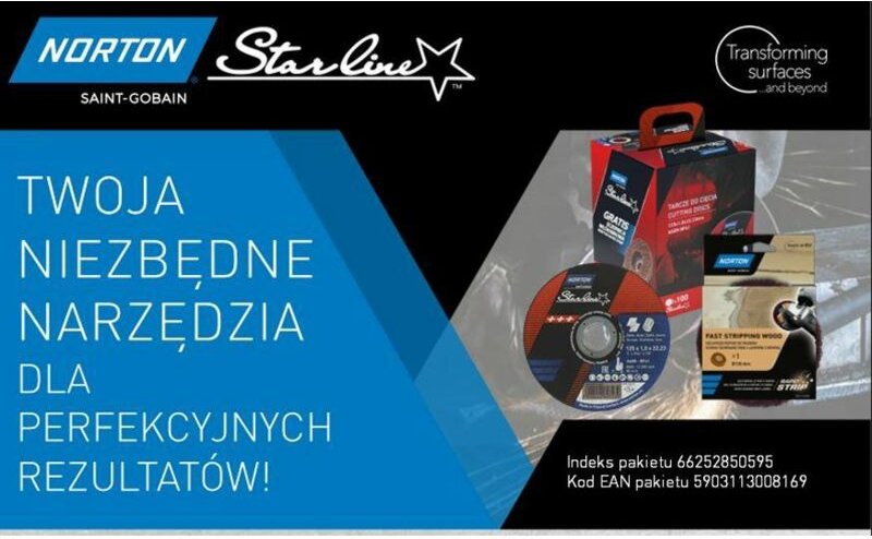 Norton - tarcza.starline 125mmx1,0/100szt wiaderko+ściernica włókninowa