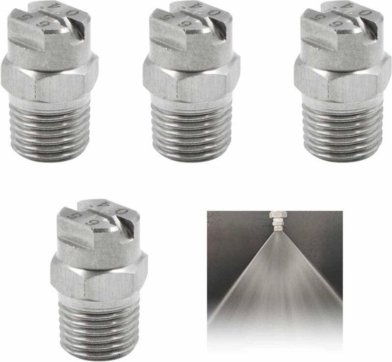 Hochdruckreiniger-Sprühspitzen – Ersatz für Netzdüsenspitze, Edelstahl-Zubehör, 1/4-Zoll-Gewindeanschluss mit 65-Grad-Öf...
