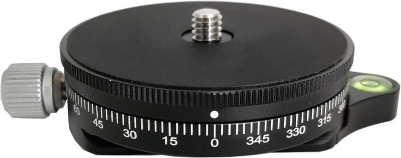 Thumbnail - Panoramabasis mit Stilplatte, Panorama-Stativkopf aus Aluminiumlegierung mit Wasserwaage, Tragfähigkeit 10 kg, (Schwarz)