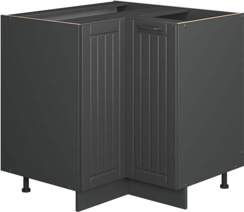 Eckunterschrank Fame-Line, Dunkelgrau, 80.5 cm , AP Eiche, Vicco