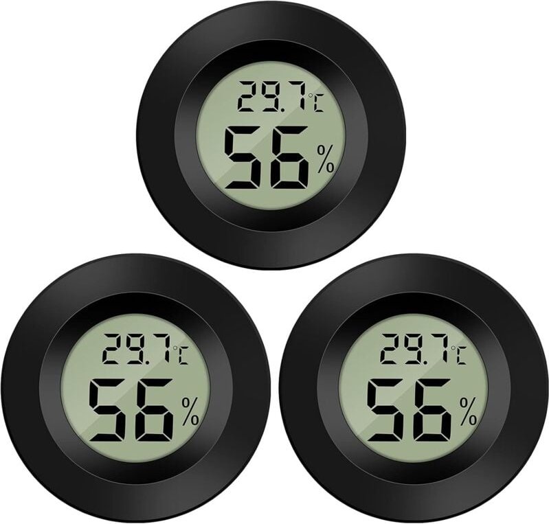 Thumbnail - Mini-Digital-LCD-Thermometer-Hygrometer -5070℃ 10%99% RH Tragbar für Büroküche Humidore Inkubatoren Reptilien (3 PCS)