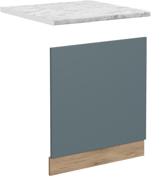 Vicco - Frontblende R-Line, Blau-Grau, 60 cm , ap Marmor