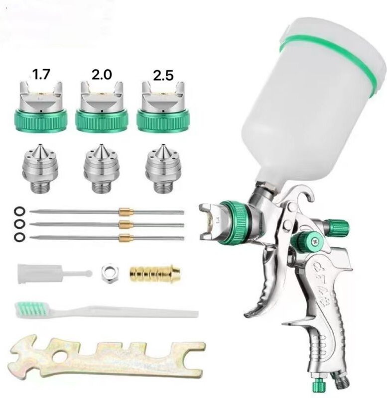 Professionelle Hochdruck-Farbspritzpistole, Airbrush-Set, Schwerkraftzufuhr, pneumatische HVLP-Farbspritzpistole, 600 CC...