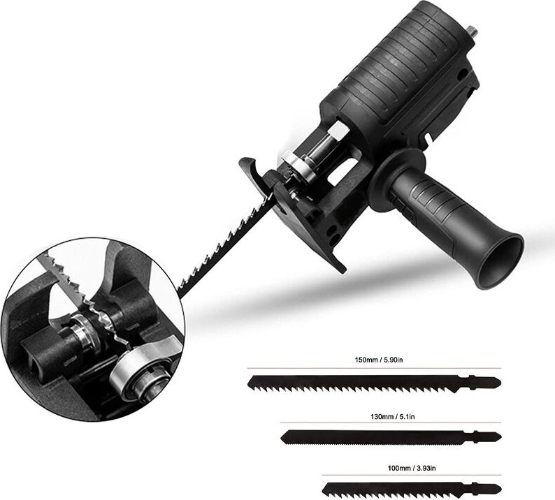 Handbohrmaschine in elektrische Säge umgewandelt Säbelsäge Umbaukopf Multifunktionale Holzbearbeitungswerkzeuge