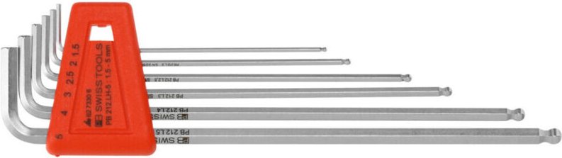 PB Swiss Tools Sechskant-Winkelschraubendreher-Satz, verchromt, 6-teilig