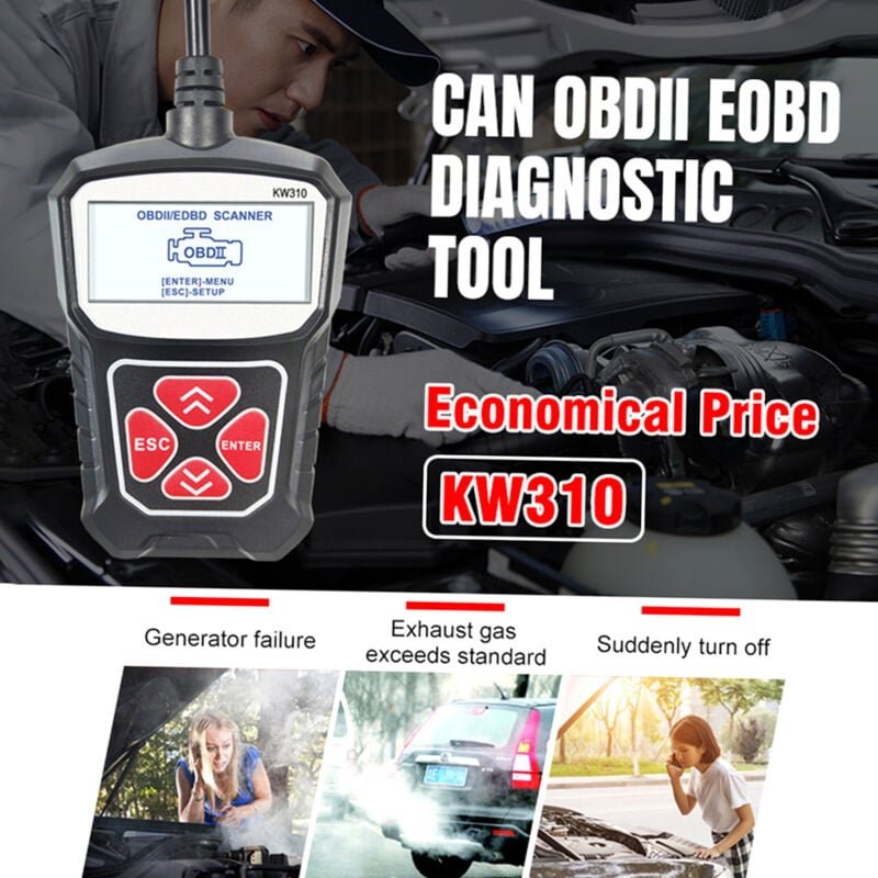 Zoternen - konnwei KW310 Universal-Autoscanner Professioneller Kfz-Codeleser CAN-Fahrzeugdiagnosetool