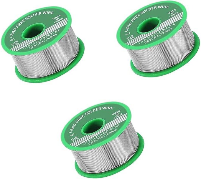 Dolaso - 3 Stück Lötzinn, bleifreies Zinn mit Kolophoniumkern, Lötzinn mit Flussmittel, Lötdraht für elektronische elekt...
