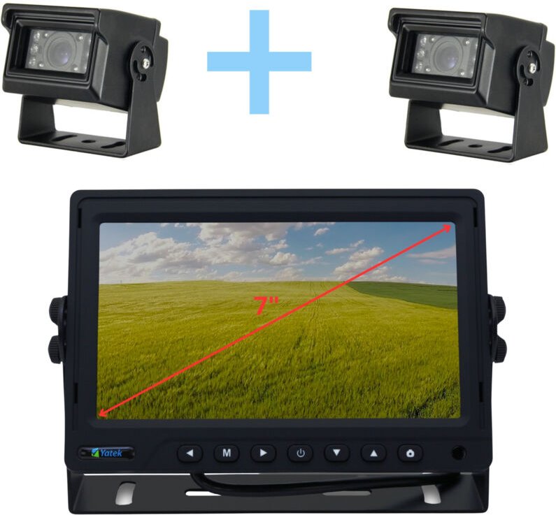 Yatek - Parkkamera-Kit 7' AHD-Monitor + 2 Rückfahrkameras 1080P