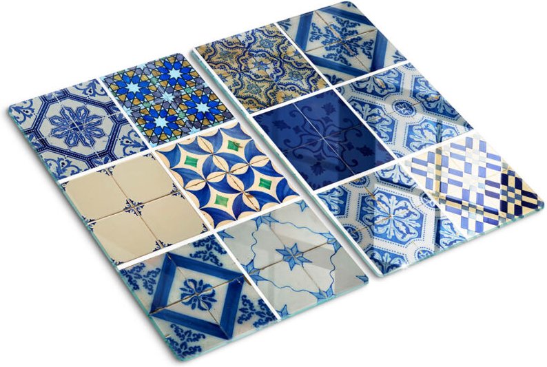 Tulup - Glasschneideplatten - Schneidebrett aus Glas - Herdabdeckplatten - Gehärtetes Glas – 2x30x52 cm (2er Set) - Flie...