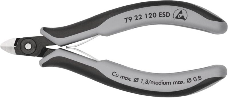 Thumbnail - 79 22 120 esd Präzisions-Elektronik-Seitenschneider esd mit Mehrkomponenten-Hüllen brüniert 120 mm