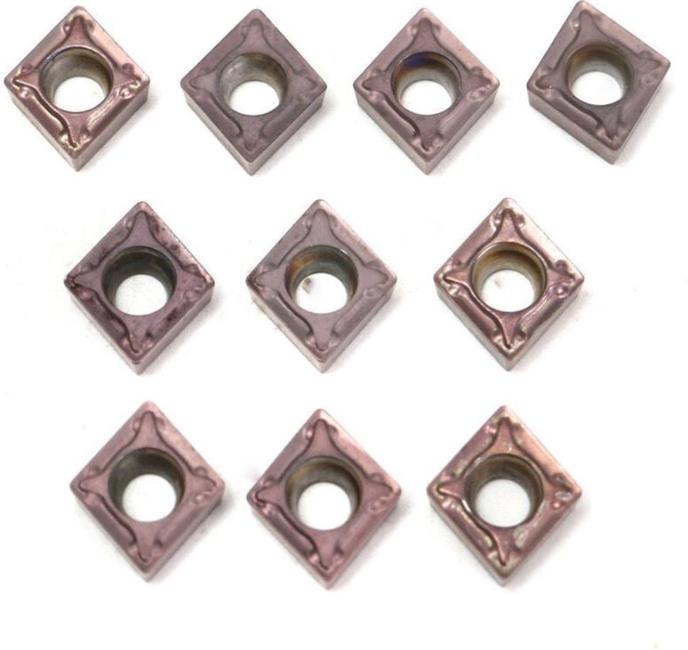 Box mit 10 Stück Dreheinsatzklingen CNC-Hartmetalleinsatz CCMT060204 Gewindedrehwerkzeug für Stahl für Drehmaschinen, Fr...