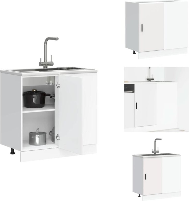 Spülenunterschrank Weiß Holzwerkstoff - Spülenunterschrank - Spülenunterschränke - Küchenunterschrank - Unterschrank Für...