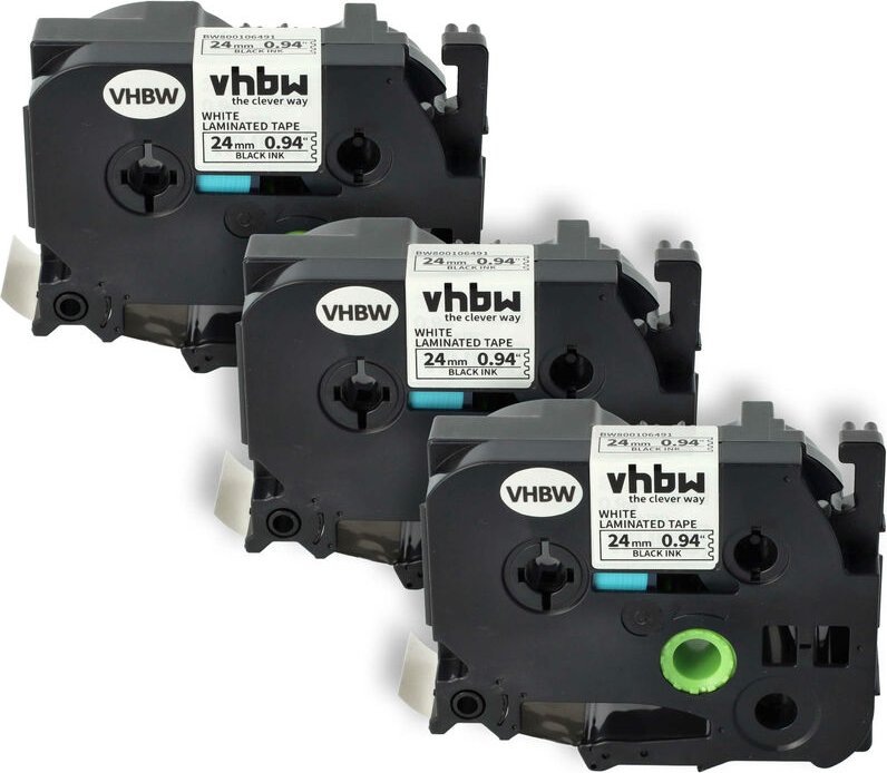 Vhbw - 3x Schriftband-Kassette kompatibel mit Brother P-Touch PT-P750WVP, PT-P900, PT-P900W, PT-P950NW Etiketten-Drucker...