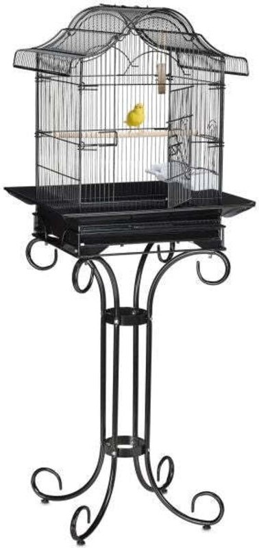 Black bird cage with stand