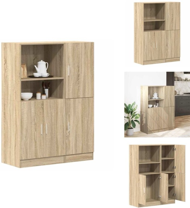 2-tlg. Küchenschrank-Set Sonoma-Eiche Holzwerkstoff - Küchenschrank Set - Küchenschrank Sets - Küchenschrank - Schrank