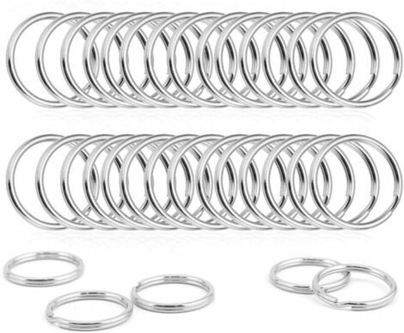 100 Stück Schlüsselanhänger, Schlüsselanhänger, kleine Schlüsselanhänger, runder Nickel-Schlüsselanhänger, Schlüsselanhä...